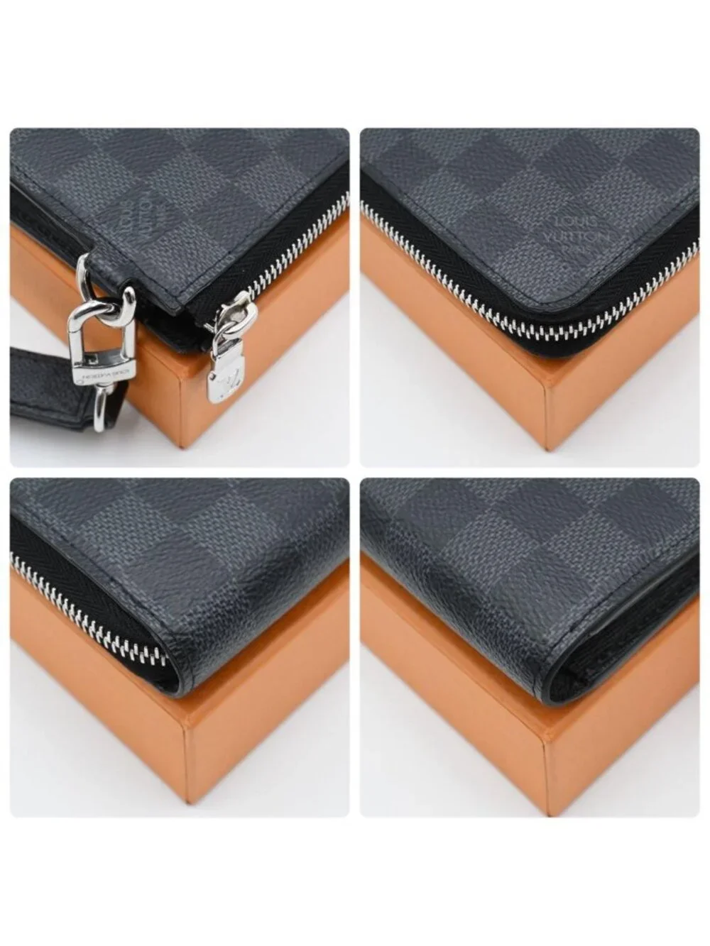 Louis Vuitton Damier Graphite Zippy Dragonne Wallet Black